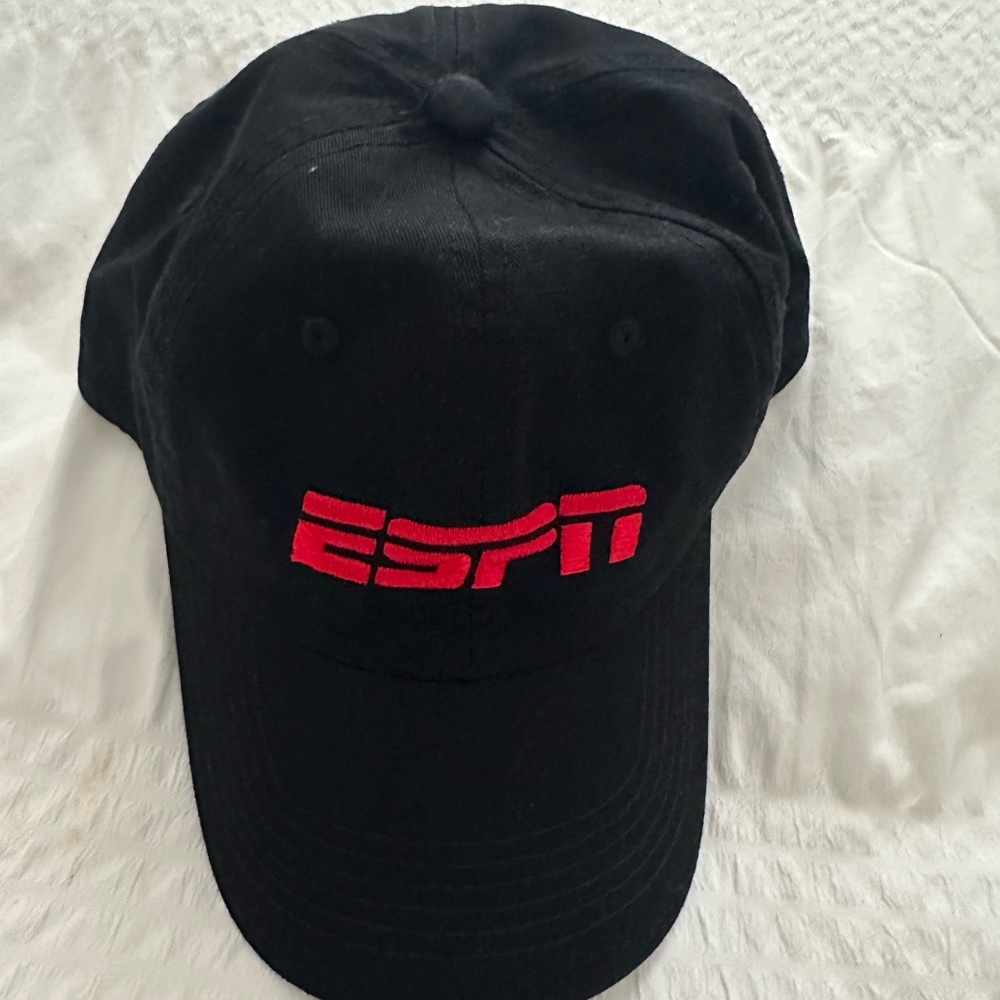 ESPN Black Cap with Red Logo